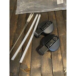 2 Pk Straw Lid for 12 32 40 64 oz Wide Mouth Water Bottles Cap-Dust Cover Design